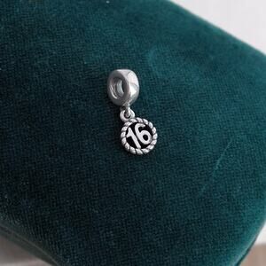 Pandora Sweet 16 Dangle Birthday Charm Retired 925 Sterling Silver Authentic